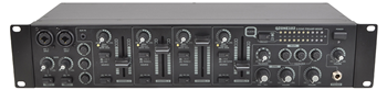 2 Zone Installation Mixer with 4 Dual Stereo Channels + 2 Mic Inputs